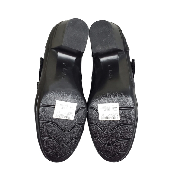 Clarks Emslie Lulin Black Mary Jane Leather Pumps Size 9 - Picture 8 of 9
